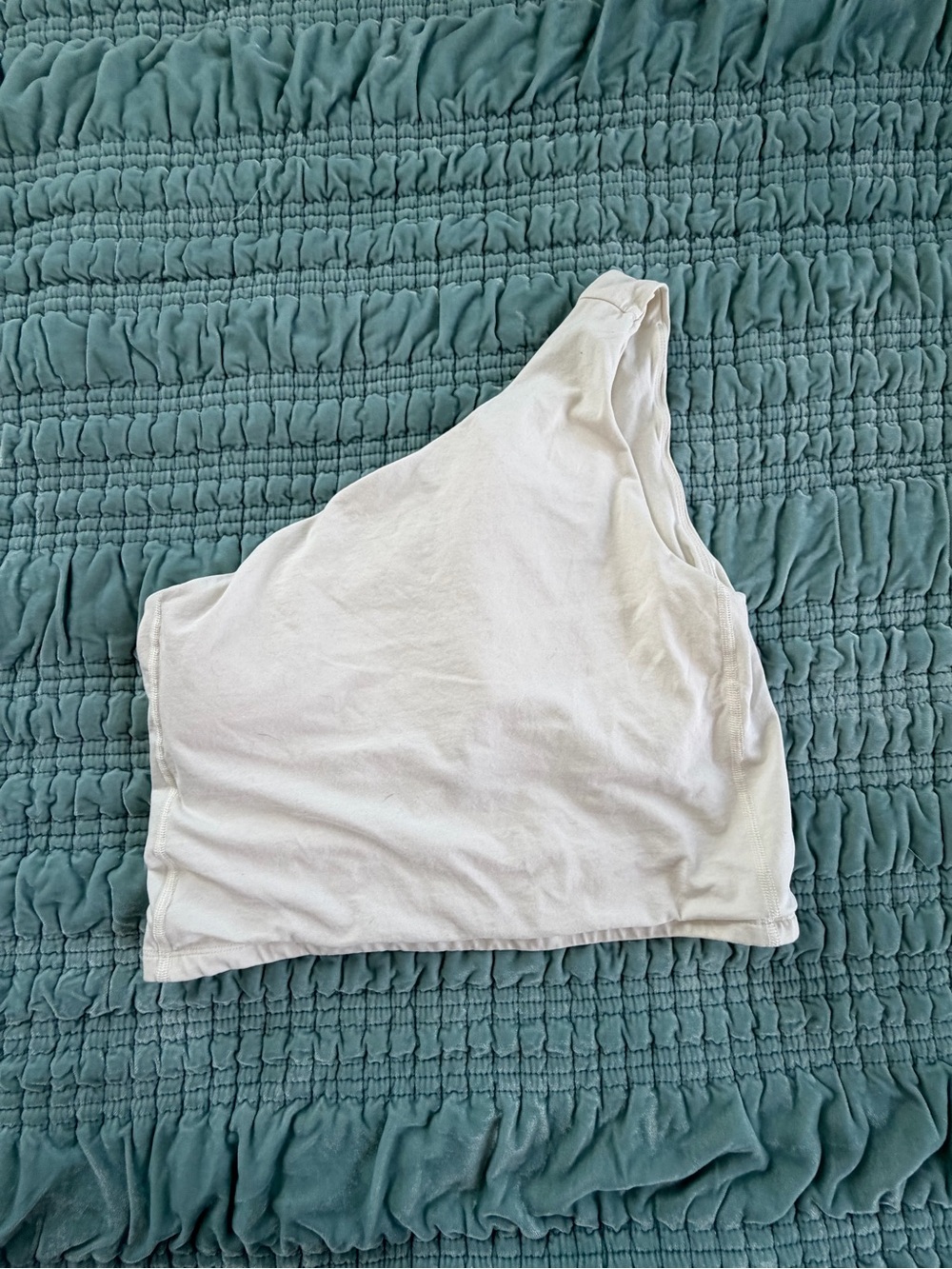 Avia White One-Shoulder Crop Top-XXL